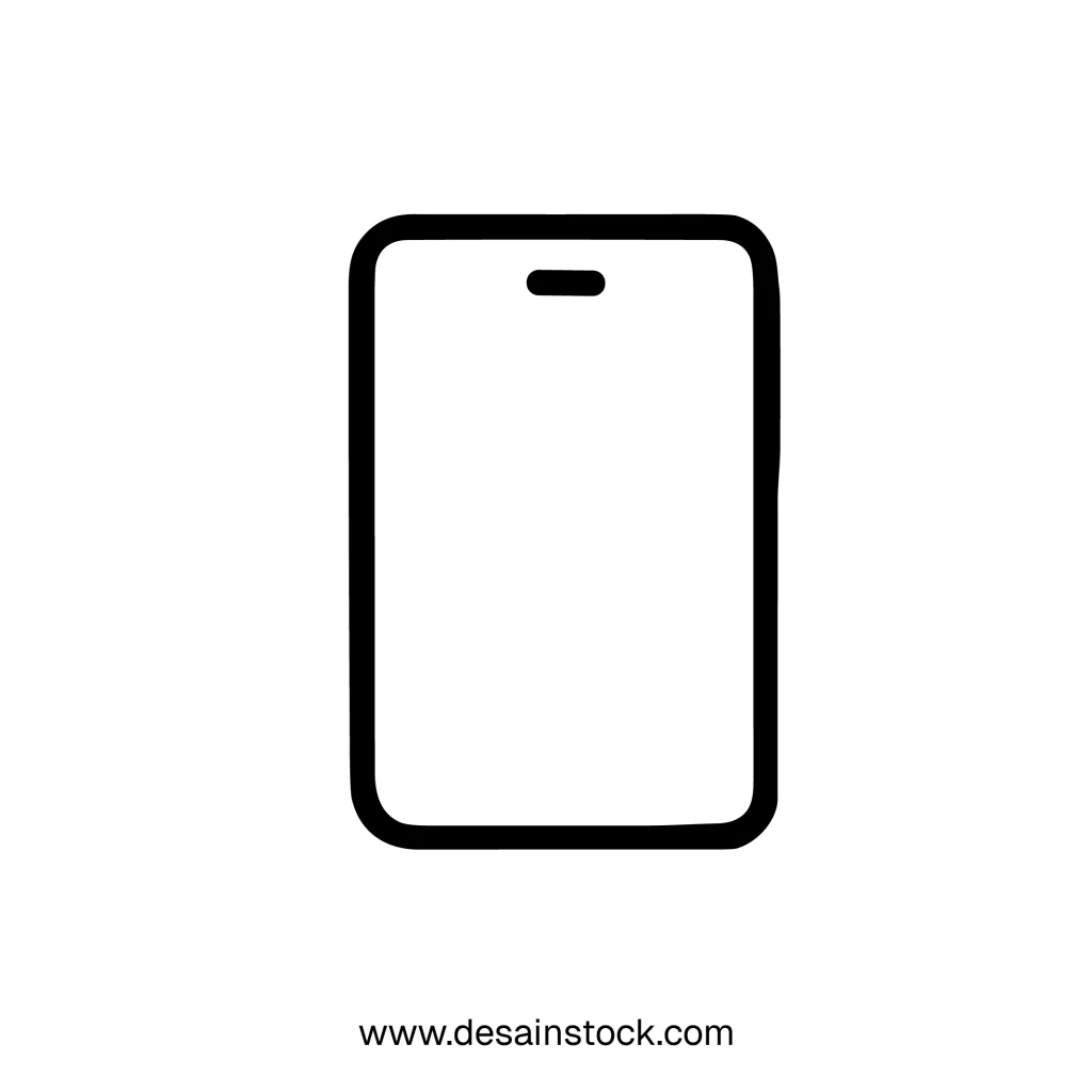 Simple Line Art Phone Device Communication Electronic Outline Icon