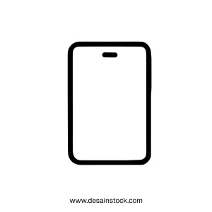 Simple Line Art Phone Device Communication Electronic Outline Icon