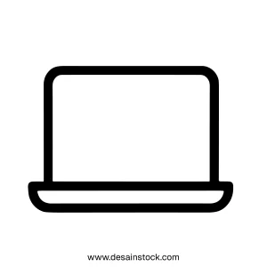 Minimalist Outline Computer Laptop Device Electronic Gadget Technology Icon