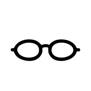 Simple Outline Round Lens Eyeglasses Spectacles Fashion Style Accessory Icon