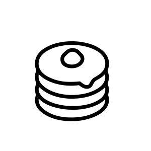Handdrawn Black Line Pancake Stack Dessert Food Breakfast Illustration