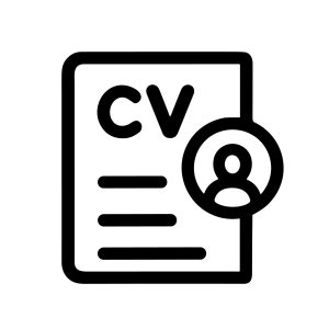 Simple Outline Style Curriculum Vitae Document with User Icon Design