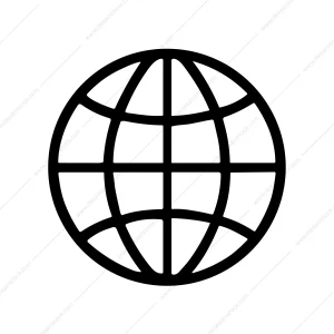 Simple Line World Globe Grid Outline Network Connection Icon Symbol