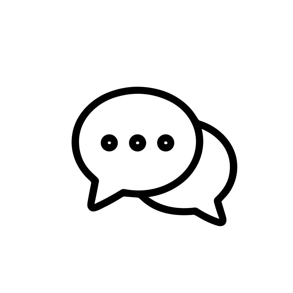 Outline Simple Chat Bubble Conversation Discussion Communication Icon Design