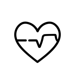 Minimalist Outline Heartbeat Heart Symbol Sign Design Element Icon
