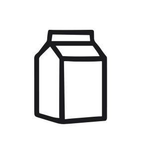 Minimalist Line Art Milk Box Icon Illustration Grocery Element