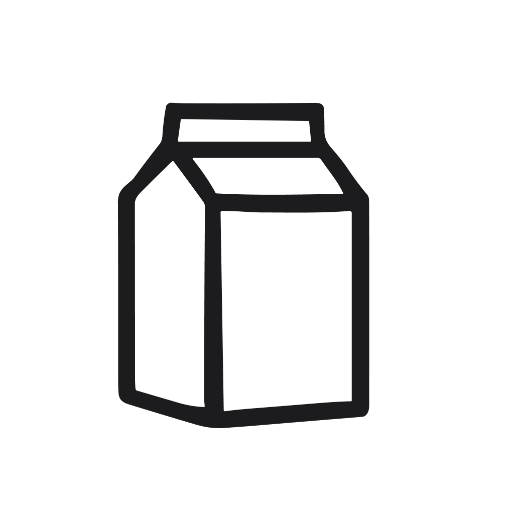 Minimalist Line Art Milk Box Icon Illustration Grocery Element