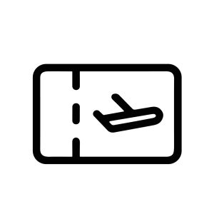 Line Art Simple Airplane Ticket Pass Admission Boarding Icon