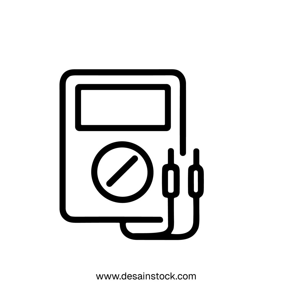 Simple Outline Electronic Multimeter Tool Equipment for Electrical Engineering Icon