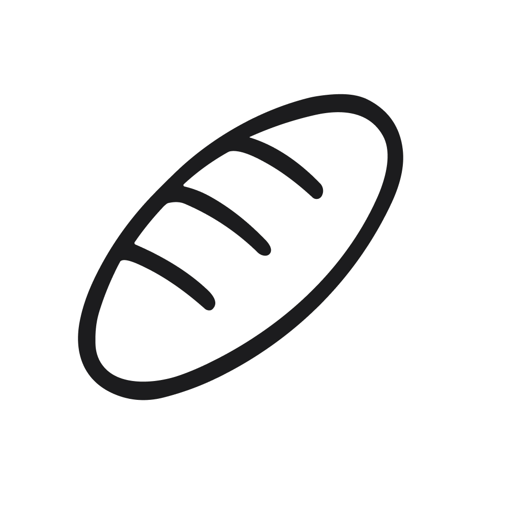 Minimalist Line Art Bread Loaf Isolated Simple Bakery Food Icon