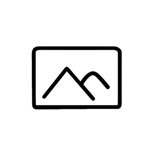 Simple Outline Mountain Landscape in Frame Icon Illustration Design