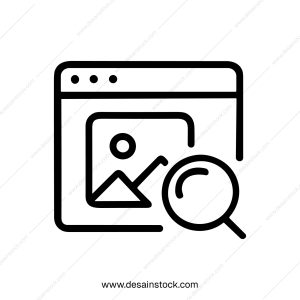 Simple Outline Website Image Search Icon Illustration Graphic Element
