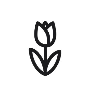 Simple Outline Tulip Flower Spring Season Nature Decoration Icon