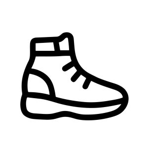 Simple Outline Line Art Boot Shoe Footwear Fashion Item Icon