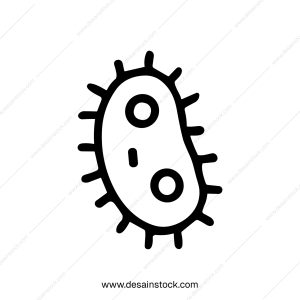 Handdrawn Outline Germ Bacteria Microbe Pathogen Doodle Style Health Icon