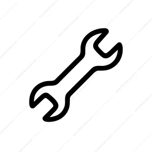 Simple Outline Handdrawn Wrench Tool Equipment Repair Hardware Icon