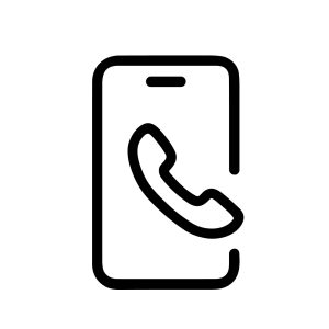 Outline Stroke Mobile Phone Call Icon with Handset and Screen