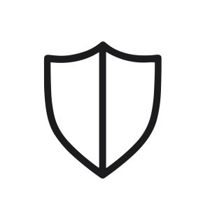 Minimalist Outline Shield Security Element Protection Symbol Shape Icon Graphic