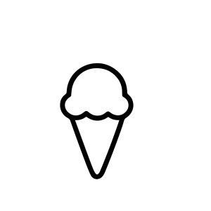 Minimalist Line Art Ice Cream Cone Sweet Dessert Food Icon