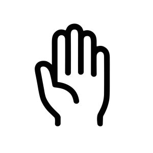 Simple Outline Human Palm Stop Gesture Hand Sign Symbol Icon
