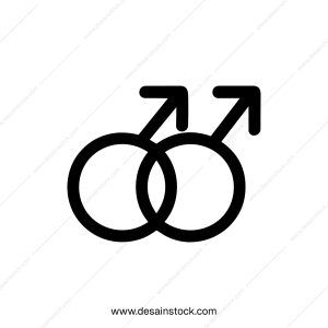 Simple Outline Gay Marriage Symbol Sign Shape Icon Graphic Illustration