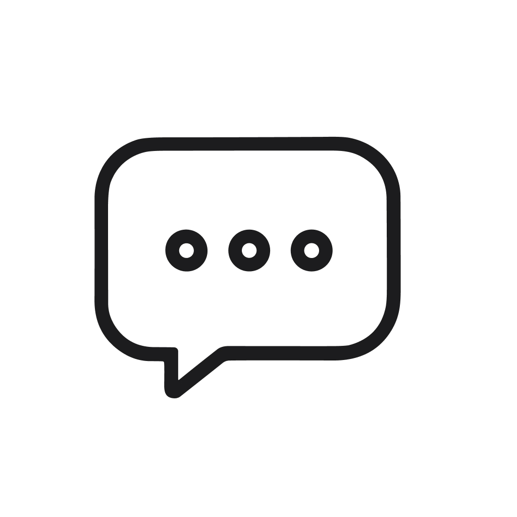 Simple Line Chat Bubble with Three Dots Speech Element Icon