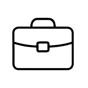 Simple Outline Business Briefcase Document Bag Icon, Office Accessory Graphic