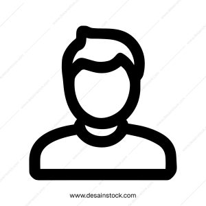 Simple Line Drawing Man Avatar User Profile Icon Graphic