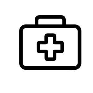 Minimalist Outline Healthcare Medical Kit First Aid Box Icon Symbol