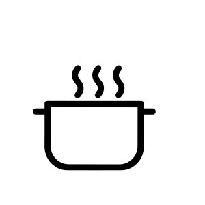Simple Outline Pot with Steam Cooking Icon Design Illustration