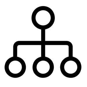 Simple Line Hierarchy Tree Branch Structure Diagram Organization Icon