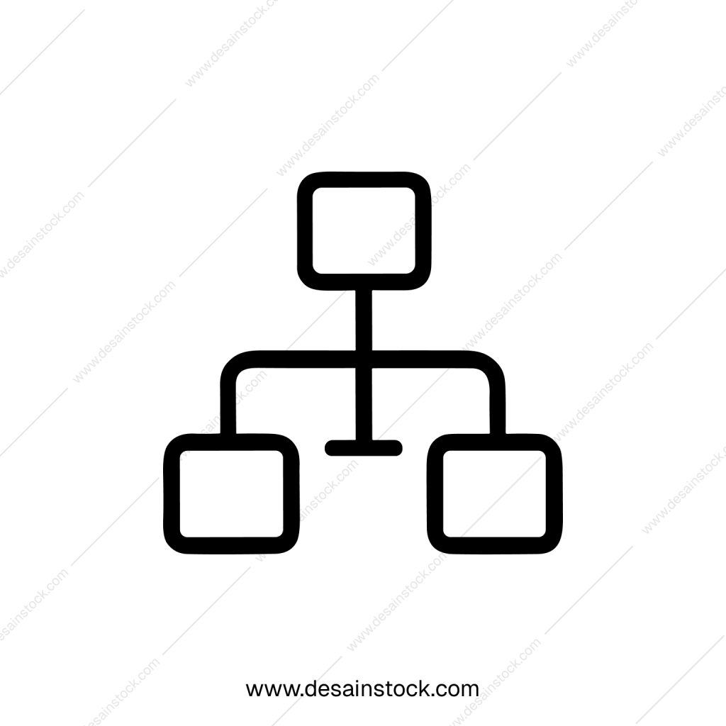 Simple Line Style Flowchart Diagram Outline Shape Icon Element