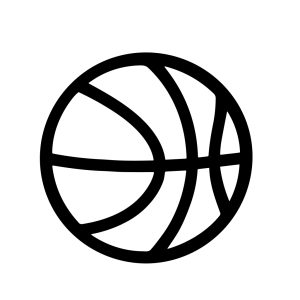 Simple Line Art Basketball Hand Drawn Ball Sport Illustration