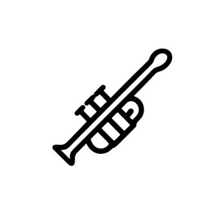 Outline Simple Trumpet Musical Instrument Line Art Shape Icon
