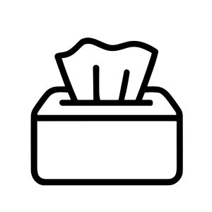 Minimalist Outline Tissue Box With Tissues Sanitary Paper Hygiene Icon