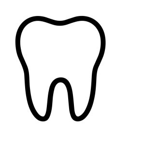 Simple Outline Tooth Cavity Diagram Healthcare and Medical Illustration