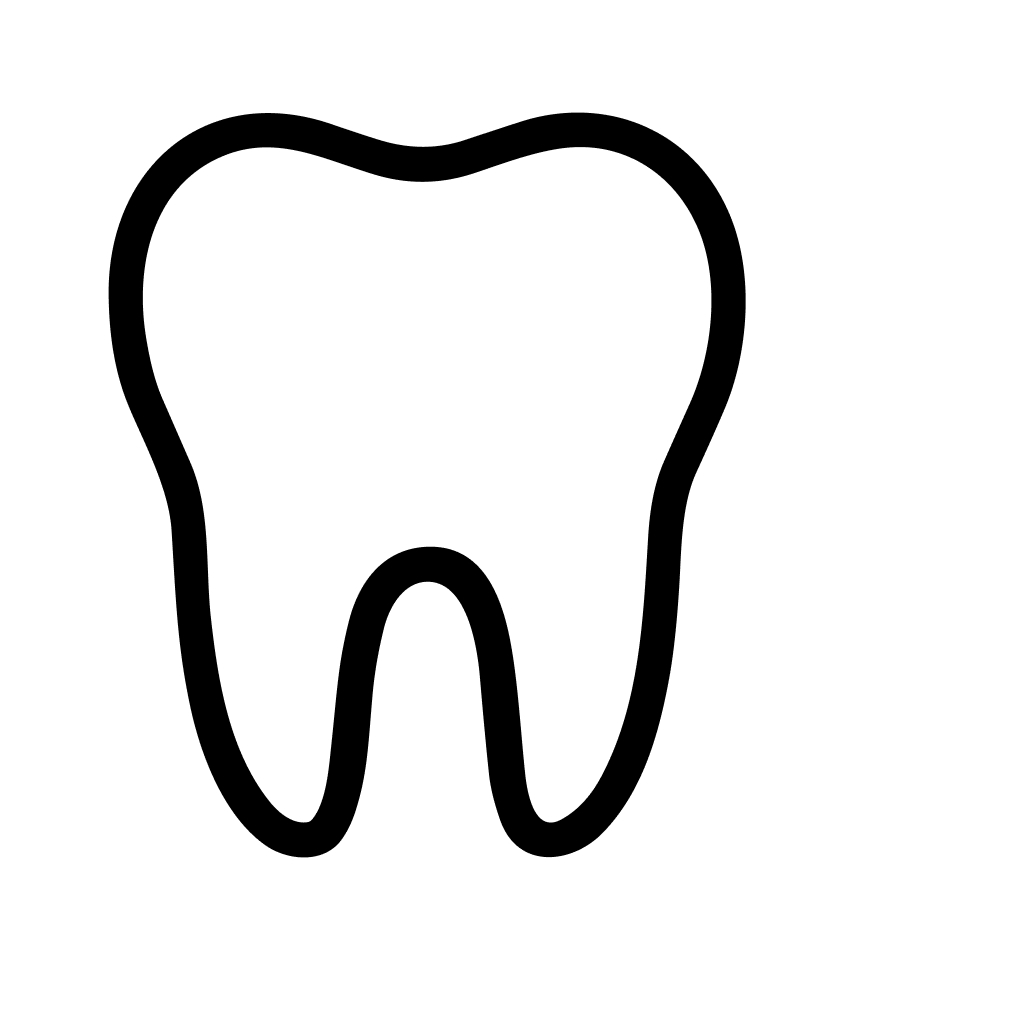 Simple Outline Tooth Cavity Diagram Healthcare and Medical Illustration