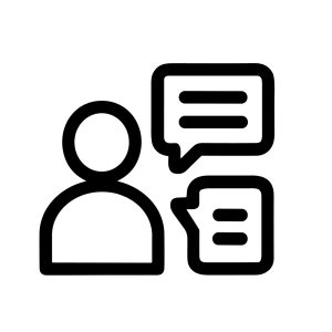 Outline Simple Person Chatting Bubble Communication Social Media Icon Symbol