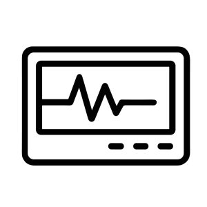 Simple Line Drawing Medical Vital Sign Monitor Display Screen Icon