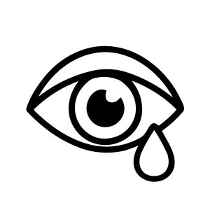 Simple Outline Crying Eye with Tear Drop Single Icon