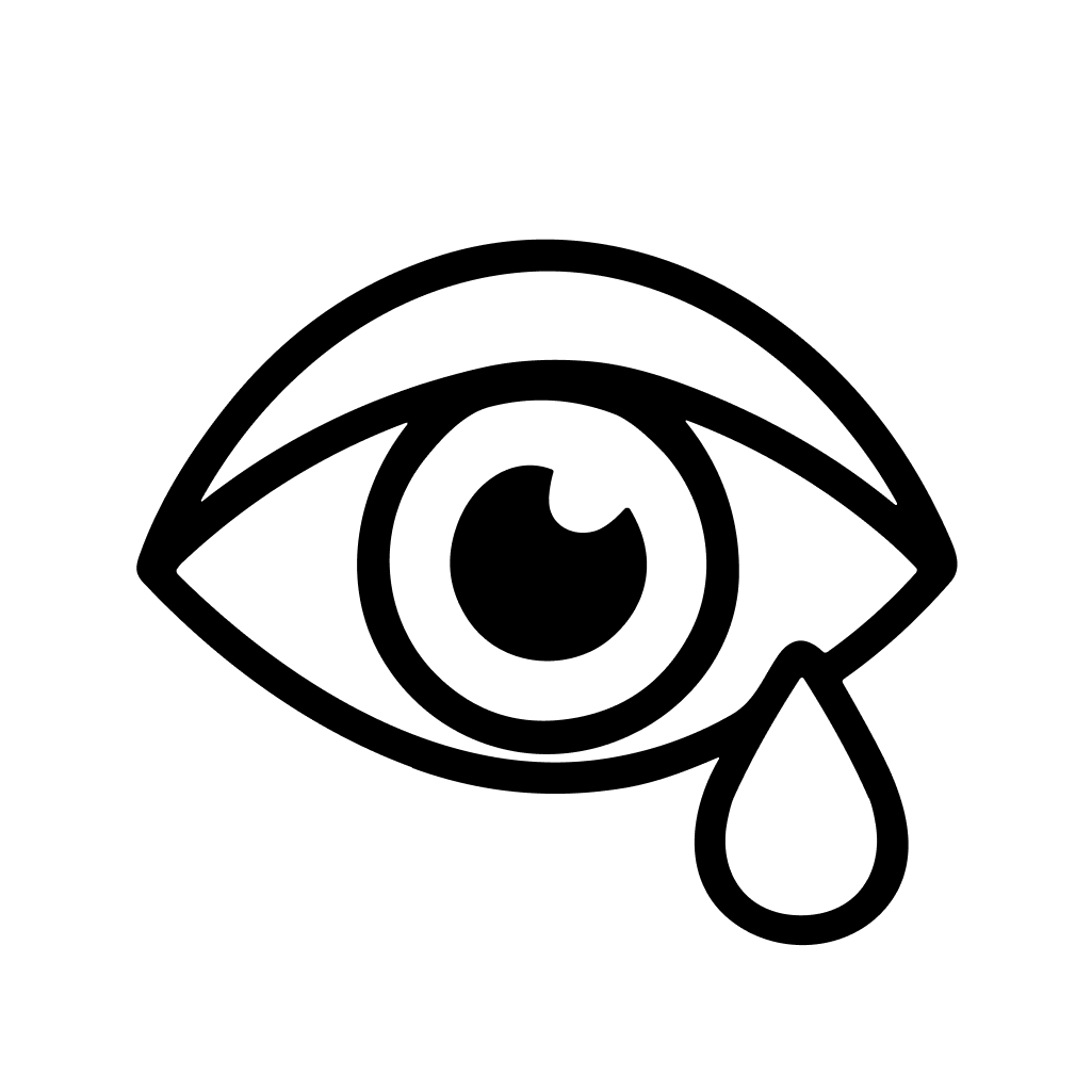 Simple Outline Crying Eye with Tear Drop Single Icon