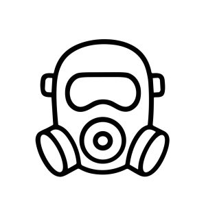 Outline Simple Gas Mask Safety Protection Equipment Line Art Icon