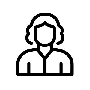 Line Art Woman Avatar with Short Curly Hair User Icon