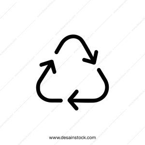 Simple Outline Recycle Symbol with Arrow Shape Illustration Icon