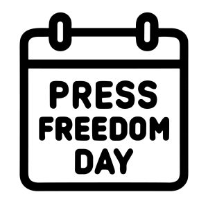 Black and White Outline Calendar Press Freedom Day Event Icon