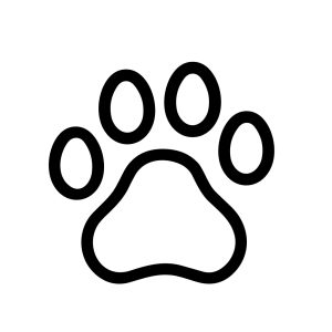 Simple Black Outline Paw Print Animal Footprint Track Line Art