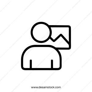 Simple Outline Person Profile With Landscape Picture Avatar Icon