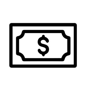 Minimalist Outline Paper Currency Dollar Bill Sign Banking Icon