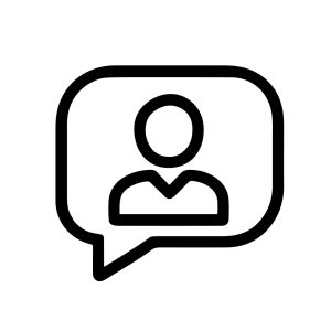 Simple Outline User in Chat Bubble Minimalist Icon Symbol Element
