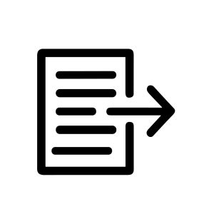 Minimalist Outline Document Export Sign Flat Icon Vector Illustration